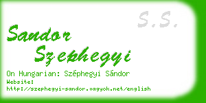 sandor szephegyi business card